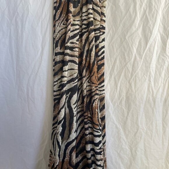 FCNY Vintage Y2K Zebra Print Halter Maxi Dress Size Small - Picture 12 of 14